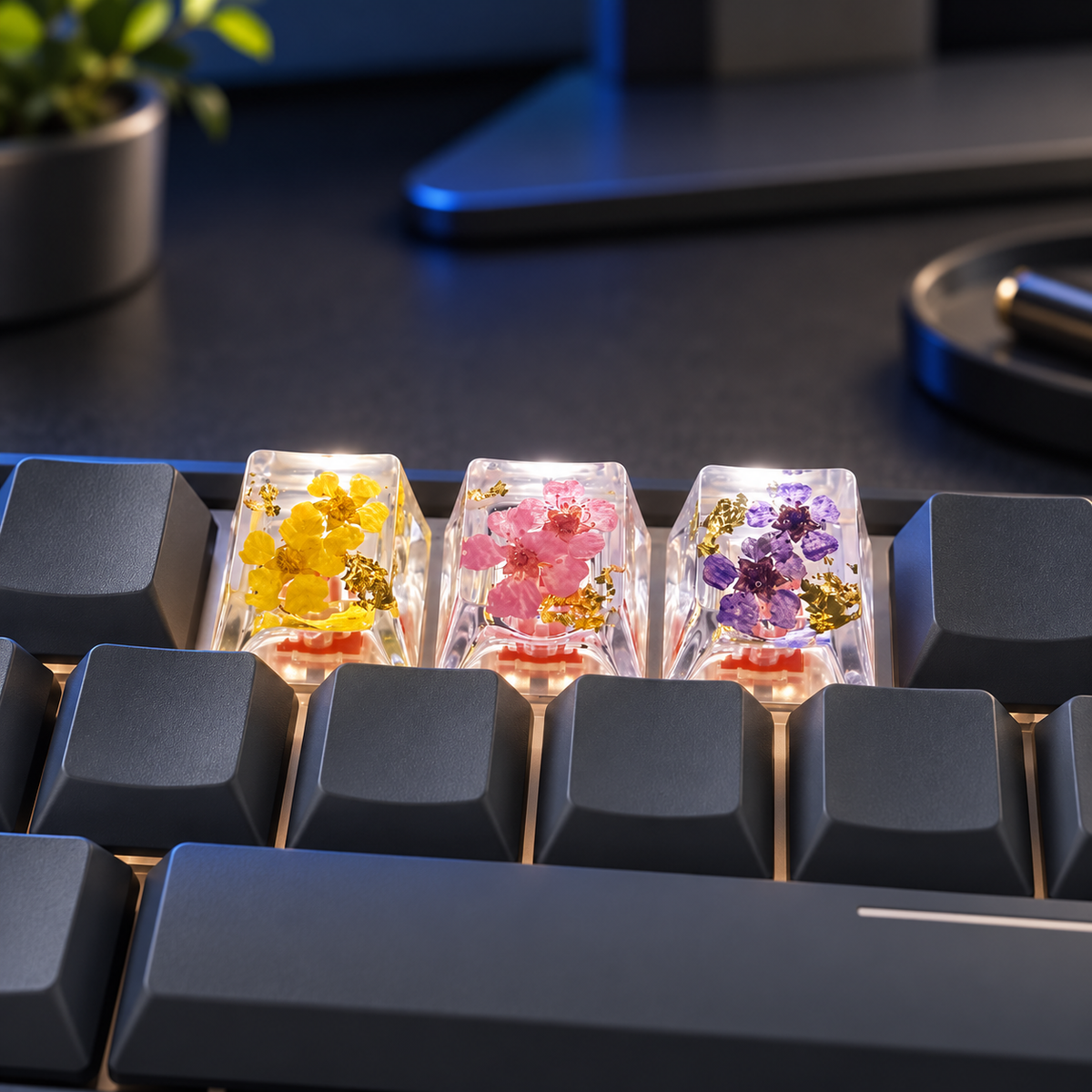 Petal Prism — Floral Resin Keycap