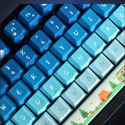 Close-up of Campfire Stars blue gradient alpha keys. Keyboard not included.