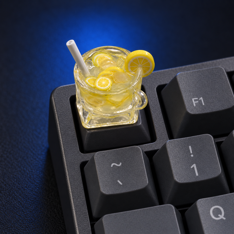 Citrus Pause — Fruit Tea Resin Keycap