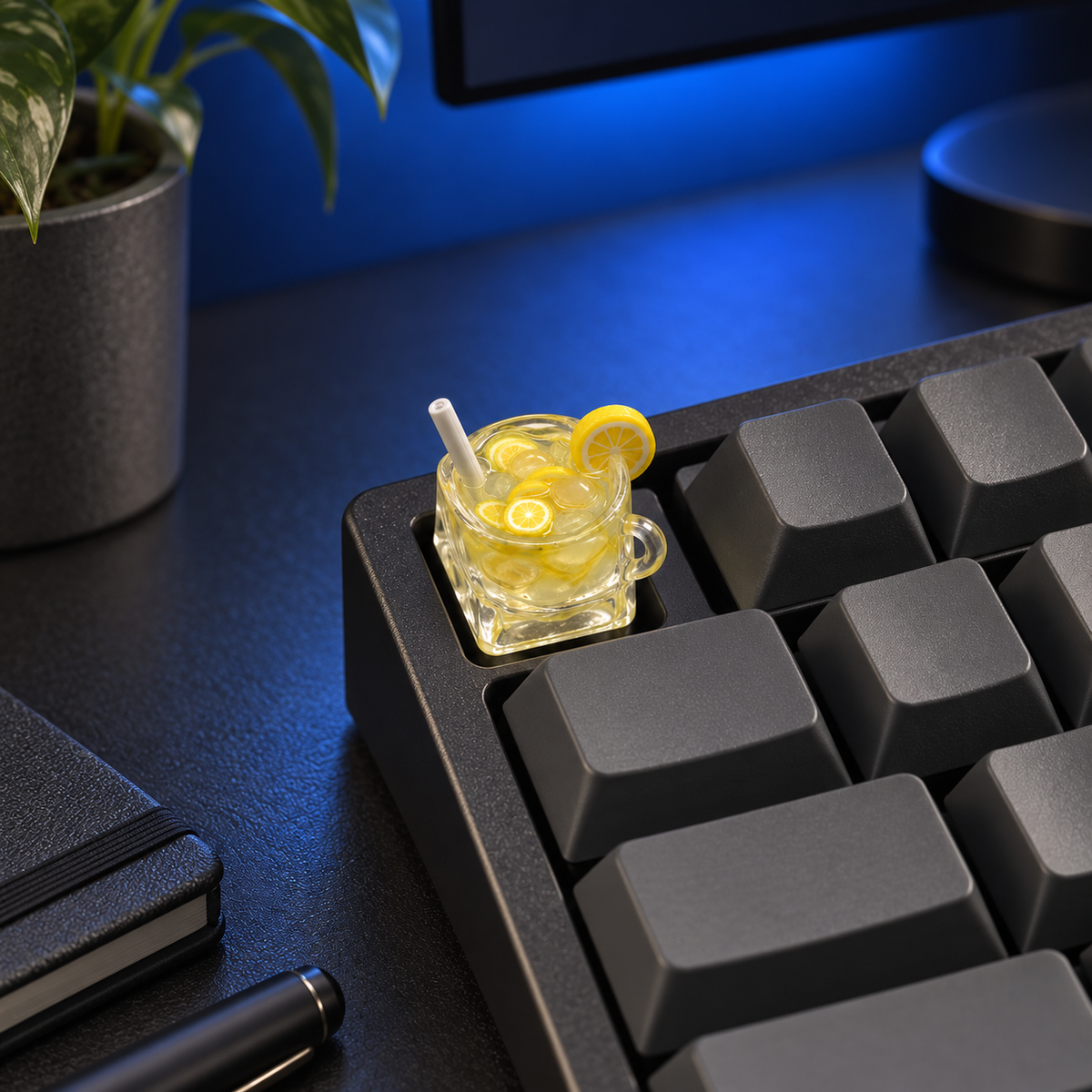 Citrus Pause — Fruit Tea Resin Keycap