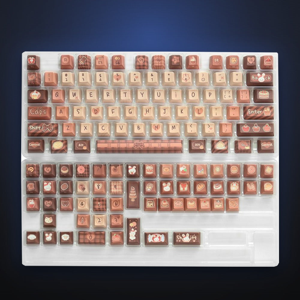 Full Cocoa Bunny kit showing every keycap included.