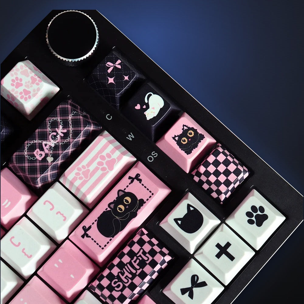 Close-up of Cool Cat Club cat accent keys. Keyboard not included.