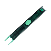 Gateron Green Twins two-in-one puller with green tips and a dark translucent body, shown on white.