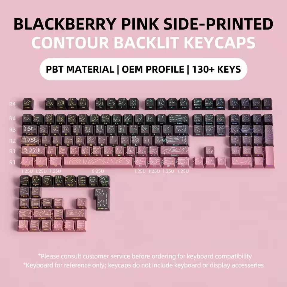Soft Contour — 133-Key OEM Pastel Keycap Set