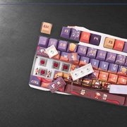 Close-up of Firework Nights illustrated keycaps, showing lantern-inspired colours and English legends.