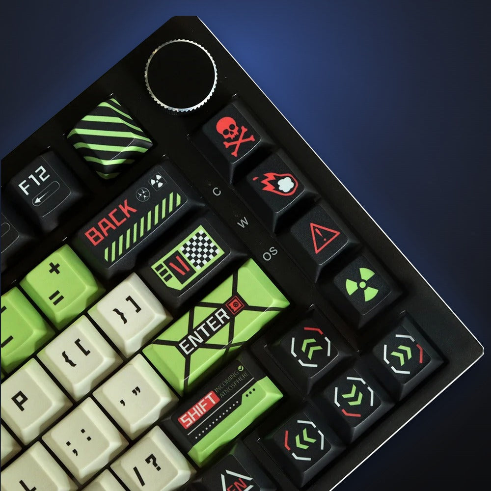 Close-up of Hazard Zone hazard symbol accent keys. Keyboard not included.