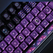 Close-up of Night Chapel alpha keys and illustrated spacebar. Keyboard not included.