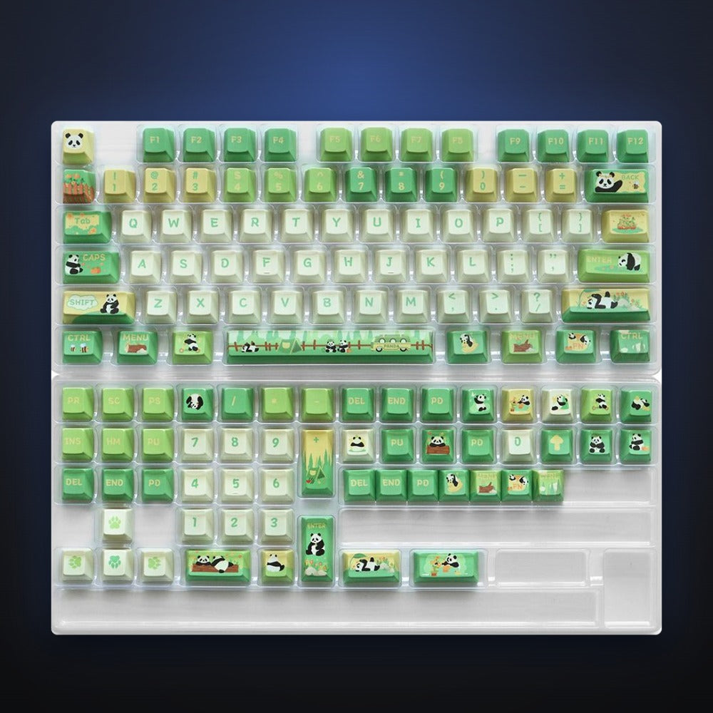 Full Panda Getaway kit showing every keycap included.