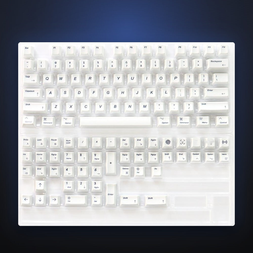 Full Pure White kit showing every keycap included.