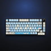 Sky Kitten keycap set on a keyboard. Keyboard not included.