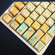 Close-up of Summer Shore palm tree and wave keys. Keyboard not included.