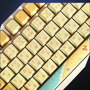 Close-up of Summer Shore yellow alpha keys. Keyboard not included.